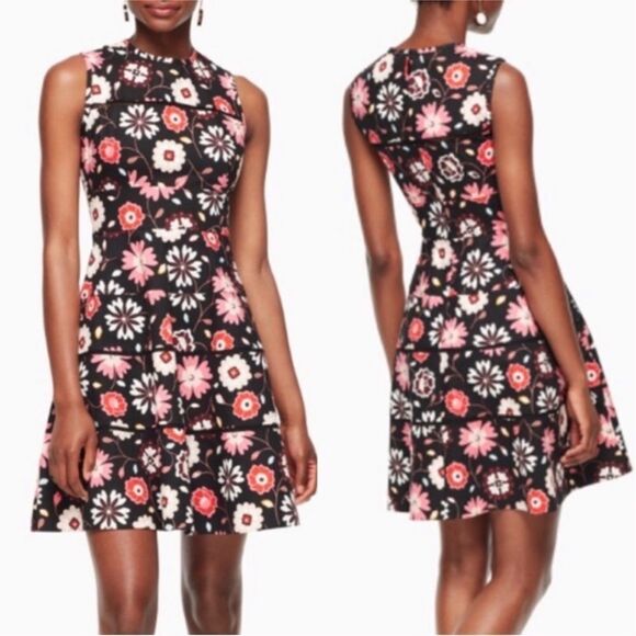 Kate Spade Casa Flora Poplin Fit and Flare Dress - Picture 1 of 4